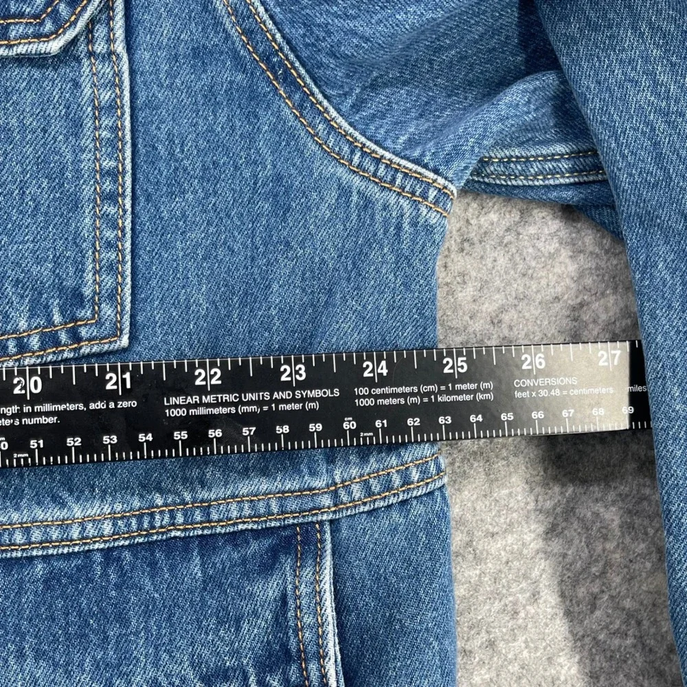 Levis East Port Chore Jacket Men L Blue Denim Corduroy Collar Relaxed 002WW0000